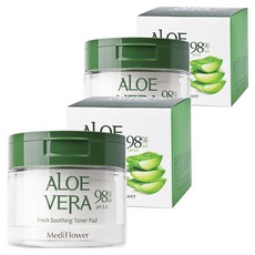 메디플라워 알로에 베라 프레쉬 수딩 토너패드 180ml, 60매입, 2개