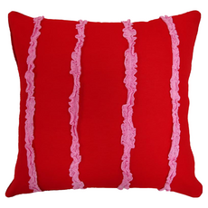 Cotton Field 棉花田傢飾 卡洛琳蕾絲抱枕 100%聚酯纖維 紅色 1入
