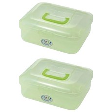 JUSKU 佳斯捷 中芭比 收納箱 2個, 綠色, 2組