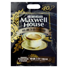 Maxwell House 麥斯威爾 特濃三合一咖啡, 13g, 40包, 1袋