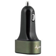 Avier COLOR MIX 42W 智能三孔車用充電器, USB-C PD 3.0 急速快充, 三孔獨立電源, AVCCCA42, 綠色