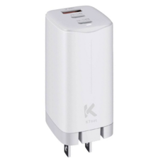 KTnet 廣鐸 UP65 GAN氮化鎵1A2C充電器 - PD+QC快速充電 65W輸出, 白色, 1個
