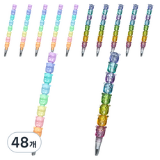 ibis 海豹層層疊卡式鉛筆組 HB, 粉彩 + 透明, 48個