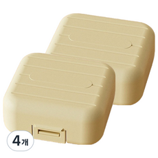 Gwaem's 粉彩藥丸收納盒 7.8 x 7.8 x 3.5 cm, 4個, 黃色