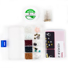 히야가게 비즈 마스크 스트랩 만들기 D 세트, 혼합색상, 1세트