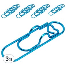 탑피아 다용도 하트 컬러 펜클립 펜꽂이 다기능 클립 블루, 3개, 12개입