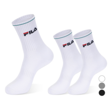 FILA 斐樂 單線中筒襪3雙組