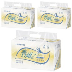 春風 抽取式擦手紙巾, 5包, 3袋