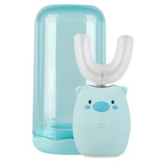Luveta 樂唯他 U型牙套式兒童電動牙刷 3~6歲, LUV-TB001BP, 粉藍小豬, 1組
