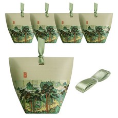 인디케이 전통민화 보텀기프트 상자 중 5p+ 리본 85cm, 유청색, 1세트