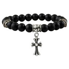 Shoveoff 男士十字架黑瑪瑙原石手鍊