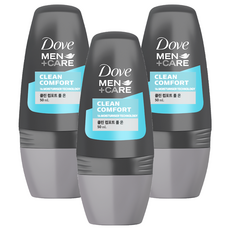 도브 맨 클린 컴포트 데오드란트 롤 온, 50ml, 3개