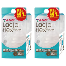 US baby 優生 真母感寬口徑奶嘴 L號 買2送1, 6個月以上, 2盒