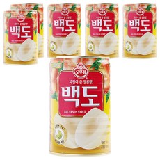 오뚜기 백도 반절 통조림, 400g, 6개
