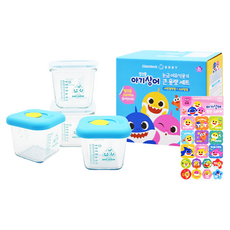 Glasslock 副食品保鮮盒 四面扣蓋款 2入 + 透氣孔蓋款 2入 + 貼紙, 碰碰狐聯名款, 270ml, 1組