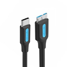 VEnTIOn 威迅 USB C 轉 USB3.0 Micro B 端 硬碟快速讀取傳輸線, 1m, 黑色, 1條