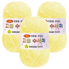 yarna 대용량 고급 수세미 뜨개실 100g, 152소프트옐로우, 3개