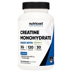 nutricost Creapure 肌酸 99g, 1個, 120錠