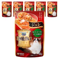 유니참긴노스푼 고양이 미쓰보시 구루메 쥬레 습식 파우치, 혼합맛(참치/가다랑어포), 35g, 6개