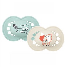 矽膠奶嘴 2件組, 藍色, 白色, 16個月以上, 1套