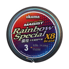 okuma 寶熊釣具 編織線 魔徑MAGIST rainbow special MAGR3150, 彩虹色, 1個