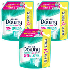 다우니 프리미엄 세탁세제 탈취 실내건조 액상세제 리필, 3.2L, 3개