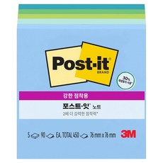 포스트잇 강한 점착용 노트, 오아시스, 450매, 1개