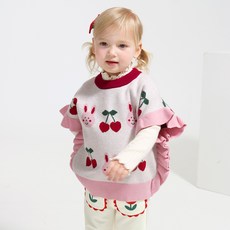BERRYMAY 女童兔子櫻桃針織背心
