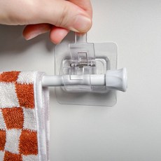 HIGHER DECO 黏貼式伸縮桿支架固定座 6 x 6 cm, 8個, 透明