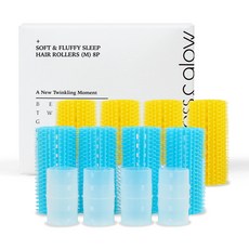 gloss&glow Q彈柔軟睡眠髮捲 中 2款 x 4入 + 組合 4入 組, 1套, 混合色