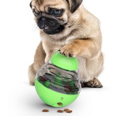 DING DONG PET 寵物不倒翁微笑零食球玩具 15 x 19 cm, 綠色, 1個