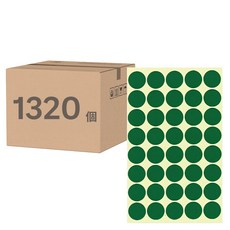 鶴屋 圓形 圓點標籤 151D 綠色, 3個, 440個裝