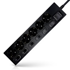 원스탑 개별형 스위치 절전 16A 멀티탭 6구, 3m, 올블랙, 1개