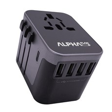 알파플랜 28W 해외 여행용 멀티어댑터 블랙 JY-305B, 1개