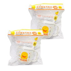 PiYOPiYO 黃色小鴨 牛奶杯, 微波爐專用餐具 輕量 不易摔破 附單邊掛耳, 款式隨機, 2個