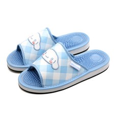 AD 三麗鷗格紋指壓室內拖鞋 大耳狗喜拿, 藍色, 1個