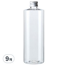 Glassdomae AC500 透明飲料容器 鋁製銀色瓶蓋, 500ml, 9個