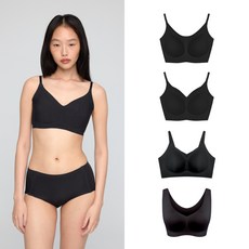 24hrs. 無感失憶內衣4件組 夏日黑色款