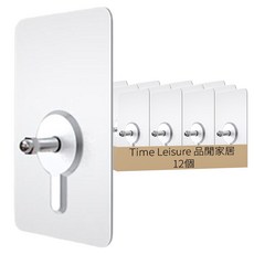 Time Leisure 品閒家居 免釘牆強力無痕收納架掛勾 螺絲桿 6mm, 透明色, 12個