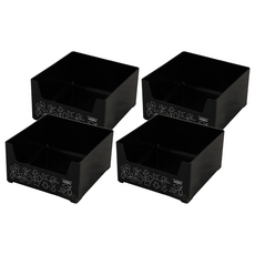 JUSKU 佳斯捷 小花輪可疊用置物架, 黑色, 4個