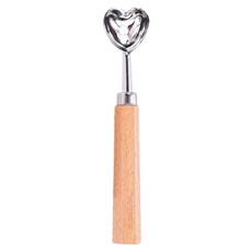 CHEFMADE 學廚 烘焙廚房系列 Melon Baller Heart Shaped 心形水果挖球器, 原木色 + 銀色, 1支