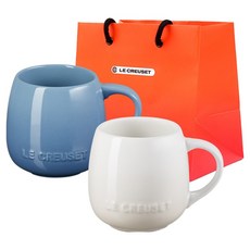 르크루제 U머그 소 2p 320ml 세트 비유엘케이 + 쇼핑백 S, 샴브레이 + 머랭, 1세트