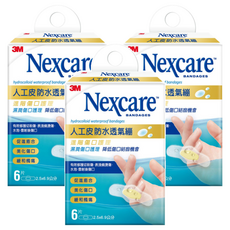 3M Nexcare 人工皮防水透氣繃 滅菌 6片, 3盒