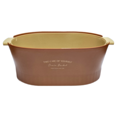 瀝水籃 橢圓形 34.5 x 22 x 12cm 卡其色 廚房, 1個