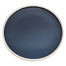 Homely Zakka 莫蘭迪啞光磨砂陶瓷餐盤碗餐具 大圓平盤, 莫蘭迪藍, 1個