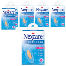 3M Nexcare 克淋濕防水透氣繃 滅菌 小切割傷用, 10片, 6盒