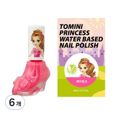 Princess Vegan 水性指甲油, 櫻桃粉色, 6個