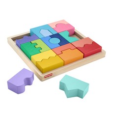 fisher-price 費雪 益智拼圖木製玩具 HXT95, 1個, 混合色