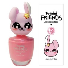 Tomini 兒童可撕式指甲油 8ml, 桃粉色(兔子), 1瓶