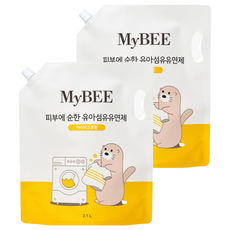 마이비 피부에순한 유아 섬유유연제 베이비코튼향 리필, 2.1L, 2개